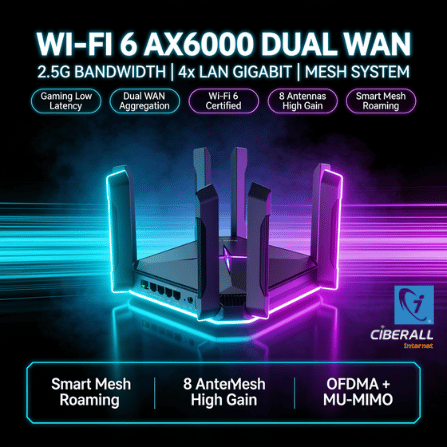 Router Inalámbrico Ruijie Wi-Fi 6 MESH RG-EW6000GX | Gaming y Multi-WAN (5.9 Gbps)