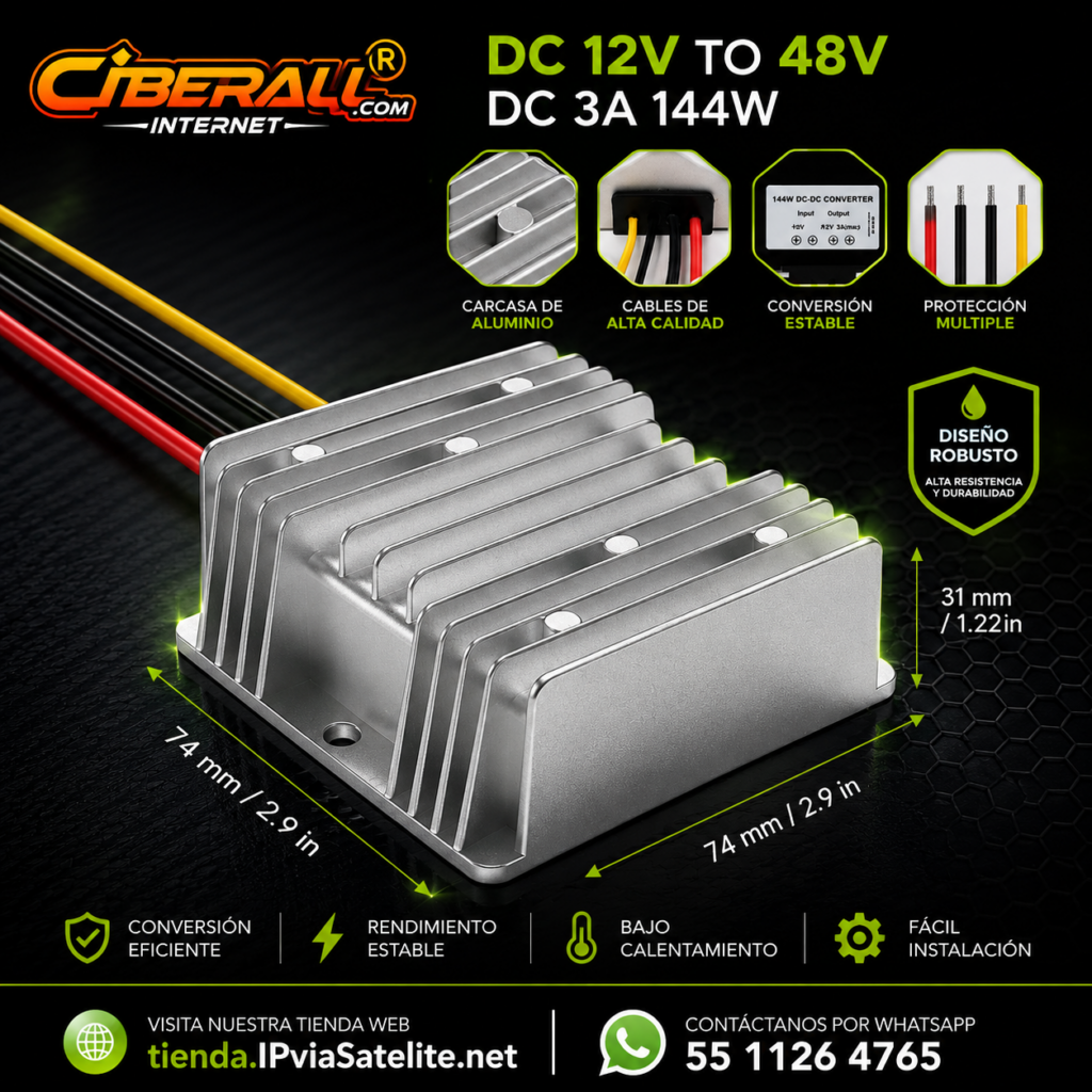 Fuente de Alimentación DC para Starlink (Gen 2, Gen 3 y High Performance) | Inyector PoE 12V-56V
