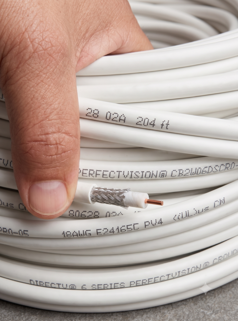 Cable Coaxial RG6 Dual Siamés DIRECTV (Cobre Sólido 3.0 GHz) - Tramo 30.5 m