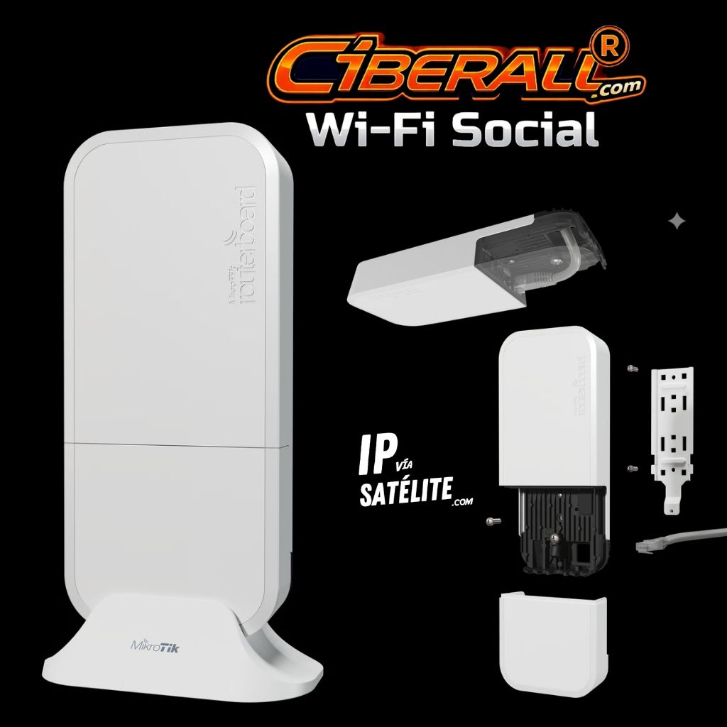 Access Point MikroTik wAP ax (WAPG-5HAXD2HAXD) | Wi-Fi 6 IP54 | HotSpot CiberALL Integrado