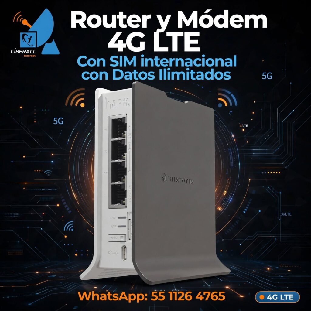 Router MikroTik hAP ax lite LTE6 (L41G-2AXD&FG621-EA) | Wi-Fi 6 con SIM de Datos Ilimitados