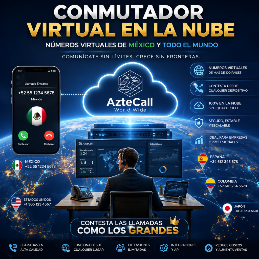 AzteCall Phone System — Conmutador PBX en la Nube