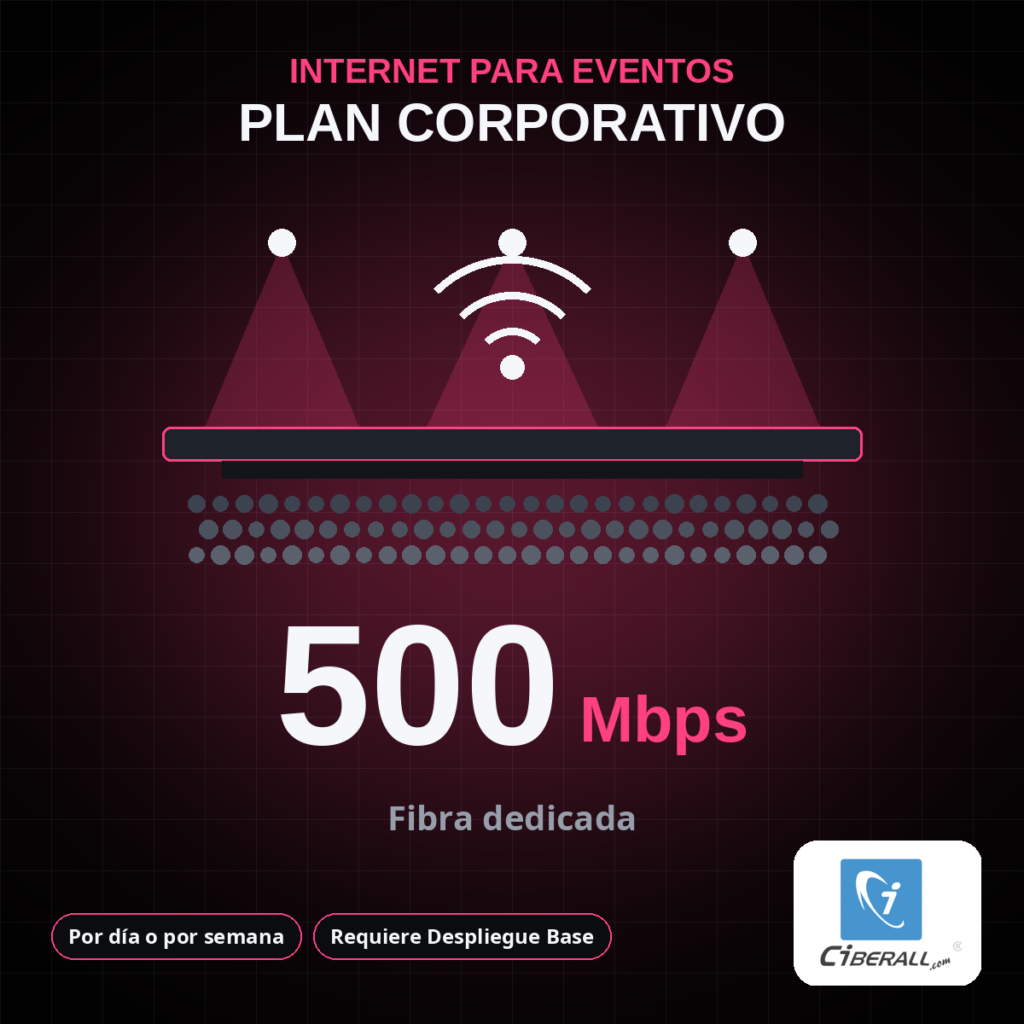 Internet para Eventos | Plan 500 Mbps (por día o por semana)