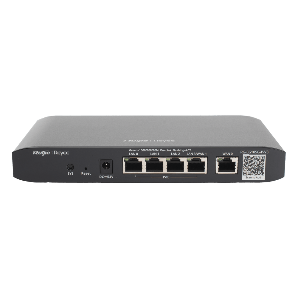 Router Balanceador Ruijie RG-EG105G-P-V3 — SD-WAN, PoE+ 54W