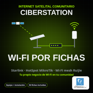 CiberStation: Wi-Fi por fichas con internet satelital